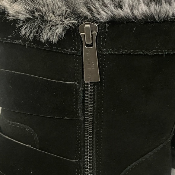 NWT J Slides Black Winter Boots with Faux Fur - Picture 5 of 7